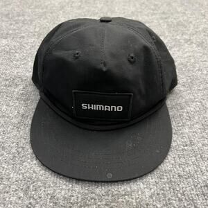Shimano Hat Cap Snap Back Black Cotton Logo Patch Cycling Mens Fishing